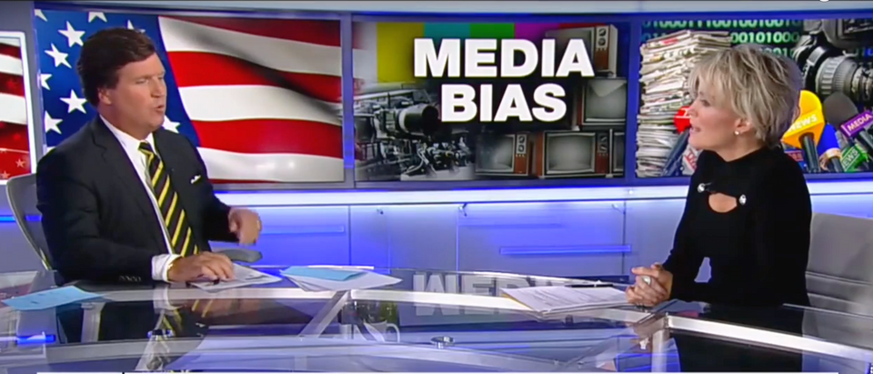 Megyn Kelly talks about media bias with Tucker Carlson. (Screenshot/ Fox News)