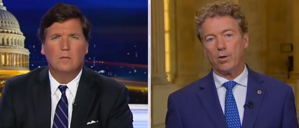 Tucker Carlson and Rand Paul Criticize Lindsey Graham (Fox News screengrab)