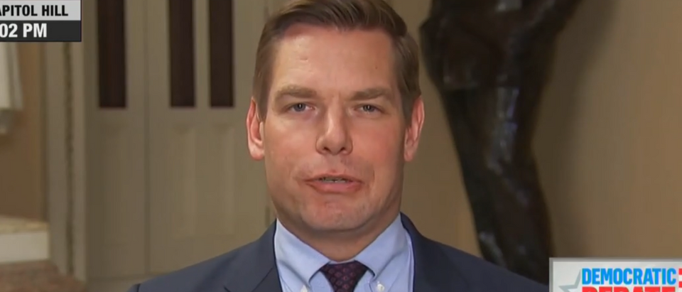 Eric Swalwell appears to fart on live TV. (MSNBC screengrab)