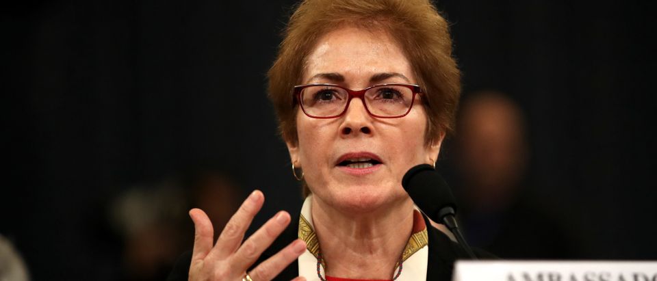 Former U.S. Ambassador to Ukraine Marie Yovanovitch testifies before the House Intelligence Committee in the Longworth House Office Building Nov. 15, 2019. (Drew Angerer/Getty Images)