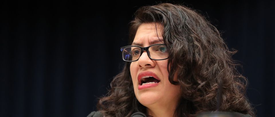 House Financial Services Committee member Rep. Rashida Tlaib questions Facebook co-founder and CEO Mark Zuckerberg during a hearing in the Rayburn House Office Building on Capitol Hill Oct. 23, 2019. (Chip Somodevilla/Getty Images)