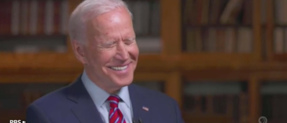 Former Vice President Joe Biden gives an interview on "PBS Newshour." Screen Shot/PBS