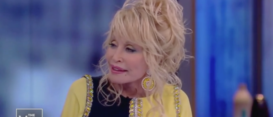 Dolly Parton appears on "The View." Screen Shot/ABC