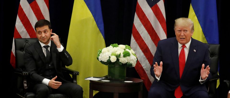Ukraine's President Volodymyr Zelenskiy listens during a bilateral meeting with U.S. President Donald Trump on the sidelines of the 74th session of the United Nations General Assembly (UNGA) in New York City, New York, U.S., September 25, 2019. REUTERS/Jonathan Ernst/File photo