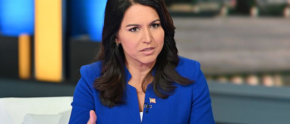 Democratic Presidential Candidate Tulsi Gabbard visits FOX & Friends at Fox News Channel Studios on September 24, 2019 in New York City