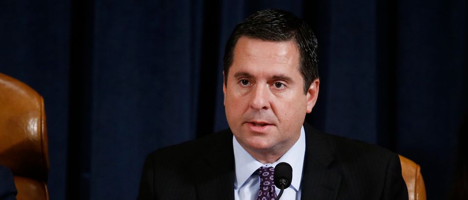 Representative Devin Nunes, a Republican from California and ranking member of the House Intelligence Committee, speaks as Fiona Hill, the former top Russia expert on the National Security Council. (ANDREW HARRER/POOL/AFP via Getty Images)