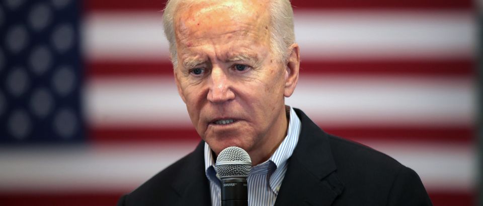 Democratic presidential candidate, former Vice President Joe Biden speaks during a campaign stop at the Water's Edge Nature Center on Dec. 2, 2019 in Algona, Iowa. (Photo by Scott Olson/Getty Images)