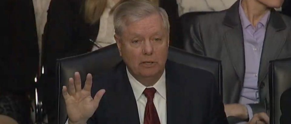 Sen. Lindsey Graham at Senate Judiciary Committee hearing of DOJ inspector general's report, Dec. 11, 2019. (YouTube screen capture/NBC News)