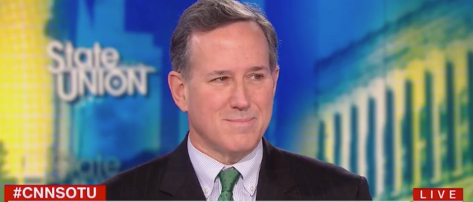 Rick Santorum appears on "State of the Union." Screen Shot/CNN