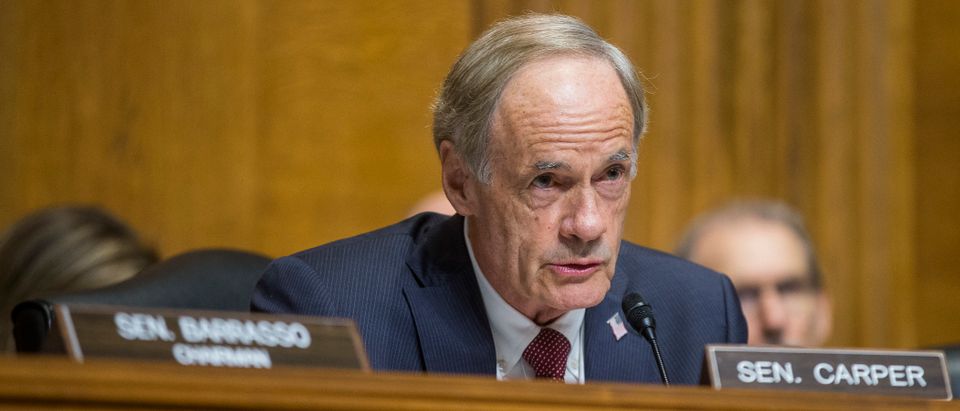 Senate Environment and Public Works Committee Ranking Member Sen. Tom Carper is pictured. (Zach Gibson/Getty Images)