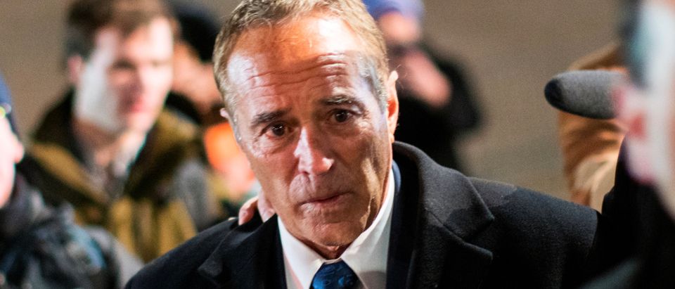 Chris Collins, former U.S. Representative for New York's 27th congressional district, exits the New York Federal Court after his sentencing