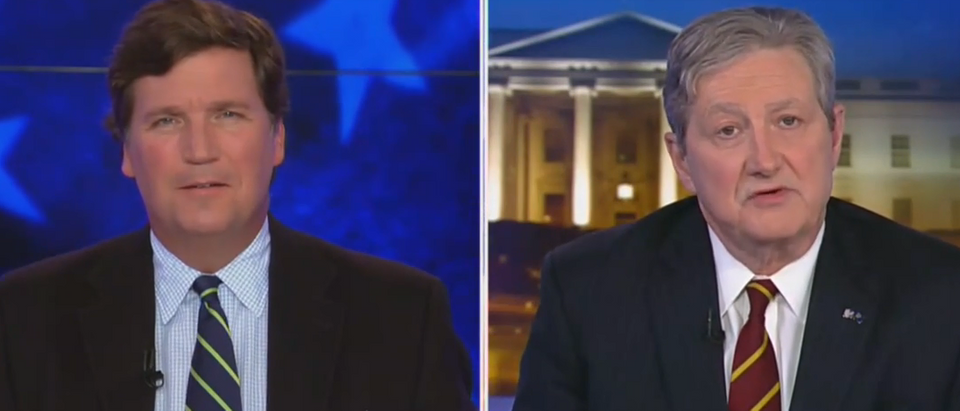 John Kennedy discusses impeachment with Tucker Carlson (Fox News screengrab)