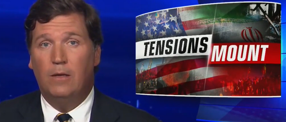 Tucker Carlson warns of war with Iran (Fox News screengrab)