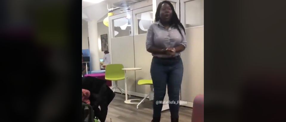 Woman At University Of Virginia Making Announcement To Guests of Multicultural Student Center