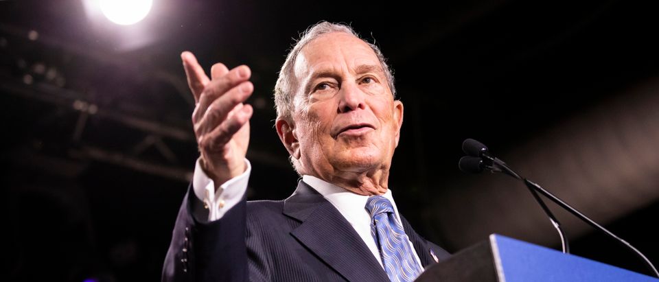 Democratic presidential candidate former New York City Mayor Mike Bloomberg delivers remarks during a campaign rally on Feb.12, 2020 in Nashville, Tennessee. (Photo by Brett Carlsen/Getty Images)