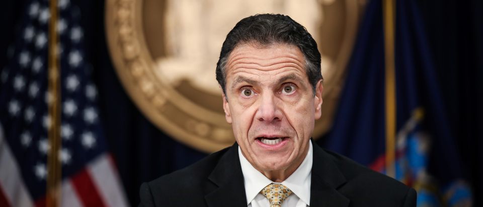 New York Governor Andrew Cuomo speaks during a news conference about Amazon's headquarters expansion to Long Island City in the Queens borough of New York City