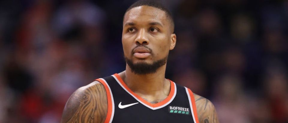 PHOENIX, ARIZONA - DECEMBER 16: Damian Lillard #0 of the Portland Trail Blazers during the first half of the NBA game against the Phoenix Suns at Talking Stick Resort Arena on December 16, 2019 in Phoenix, Arizona. (Photo by Christian Petersen/Getty Images)