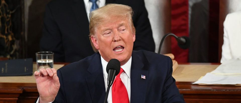 US President Donald Trump delivers his State of the Union address at the US Capitol in Washington, DC, on February 4, 2020. (MANDEL NGAN/AFP via Getty Images)