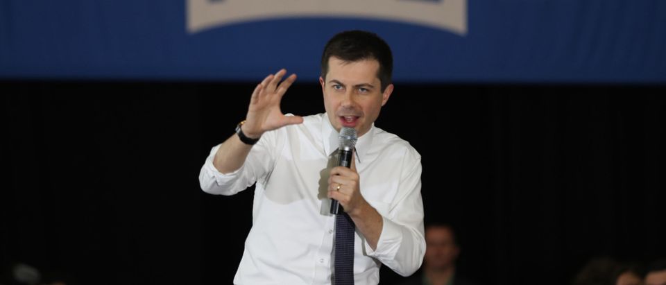 Democratic presidential candidate former South Bend, Indiana Mayor Pete Buttigieg speaks during a campaign event held at the Kirkwood Hotel on February 1, 2020 in Cedar Rapids, Iowa. (Joe Raedle/Getty Images)