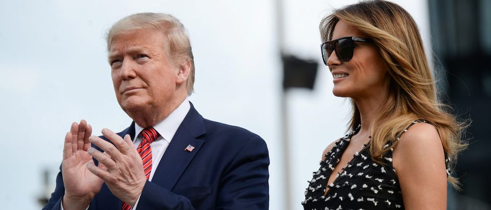 U.S. President Donald Trump and first lady Melania Trump arrive at the NASCAR Daytona 500 in Daytona Beach, Florida, U.S., February 16, 2020. REUTERS/Erin Scott