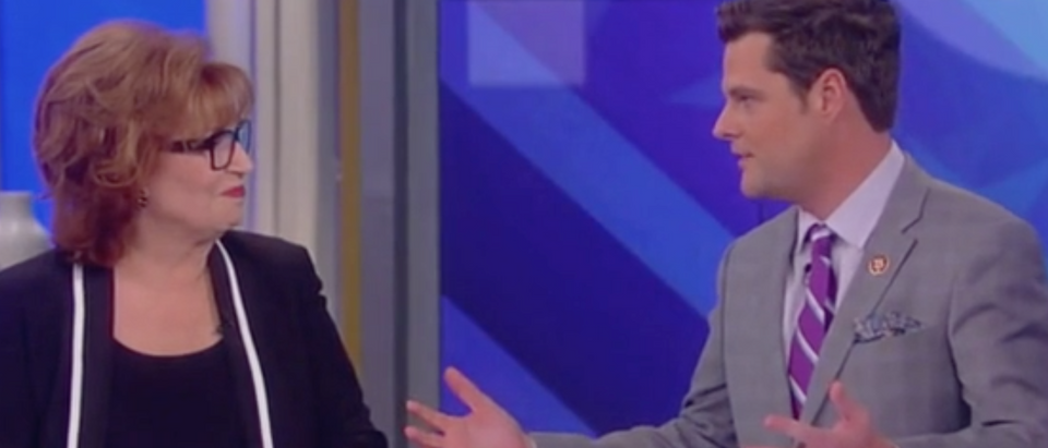 Joy Behar and Matt Gaetz appear on "The View." Screen Shot/ABC