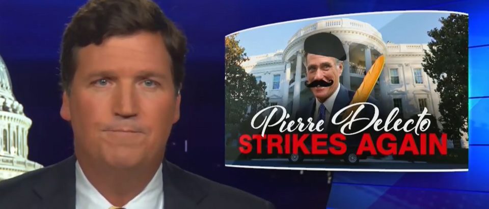 Tucker Carlson mocks Romney (Fox News screengrab)