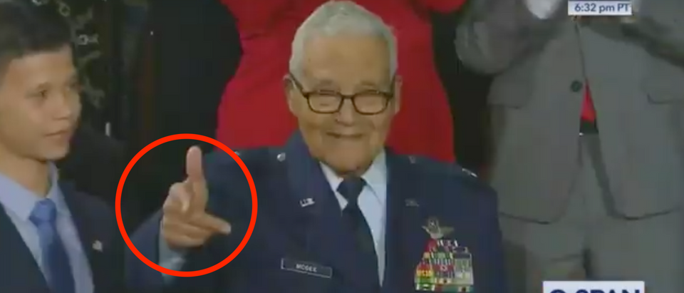 Tuskegee Airman Charles McGee attends the State of the Union. Screen Shot/C-Span