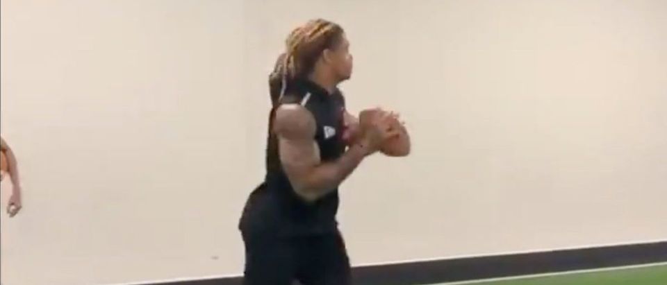 Chase Young (Credit: Screenshot/Twitter Video https://twitter.com/espnnfl/status/1234984290271711235?s=21)
