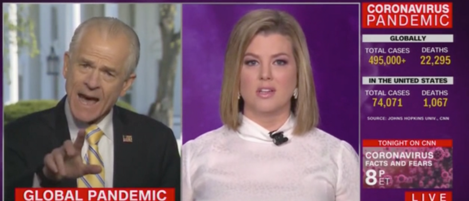 Peter Navarro and CNN's Brianna Keilar got into a heated argument over ventilators Thursday. (Screenshot CNN)