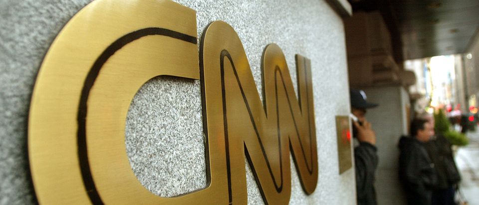 The CNN sign is seen outside its headquarters November 12, 2002 in New York City. (Mario Tama/Getty Images)