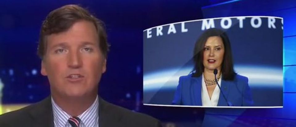 Tucker Carlson blasts Gretchen Whitmer (Fox News screengrab)