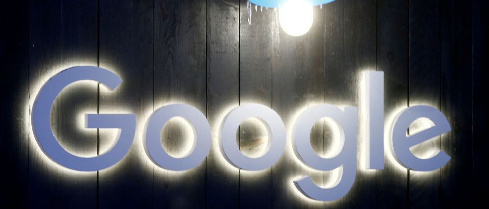 FILE PHOTO: Logo of Google is seen in Davos