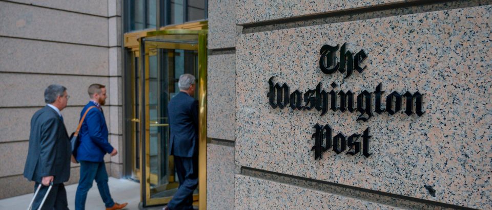 The building of the Washington Post newspaper headquarter is seen on K Street in Washington DC on May 16, 2019. (ERIC BARADAT/AFP via Getty Images)