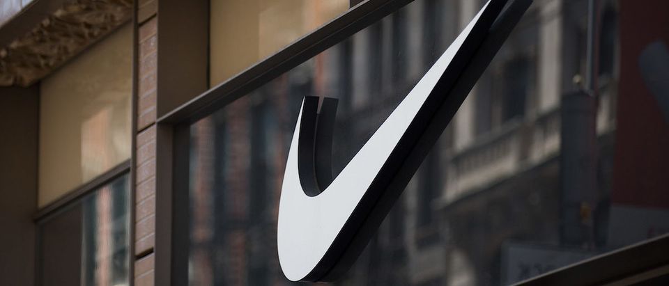 NEW YORK, NY - JUNE 15: The Nike 'swoosh' logo is displayed on the outside of the Nike SoHo store, June 15, 2017 in New York City. Nike announced plans on Thursday to cut about 2 percent of its global workforce. (Photo by Drew Angerer/Getty Images)