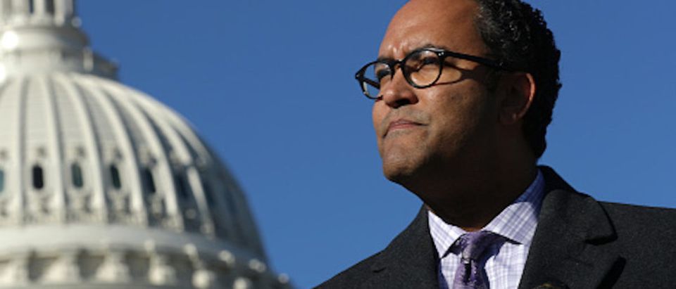 Rep. Will Hurd (R-TX) (C) joins a group of bipartisan members of Congress from Texas to push for the House of Representatives to pass the U.S. Mexico Canada trade agreement