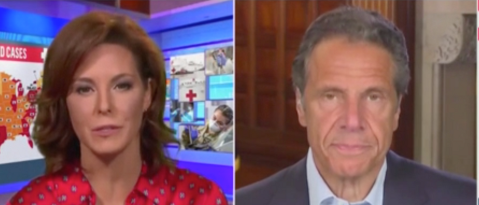 New York Democratic Gov. Andrew Cuomo discusses COVID-19 policies and death rates with MSNBC's Samantha Ruhle (Screenshot MSNBC, MSNBC Live with Stephanie Ruhle)