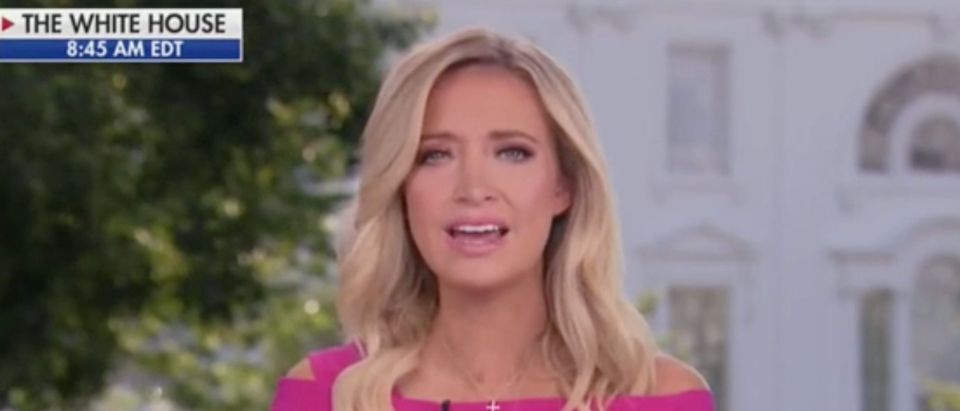 White House press secretary Kayleigh McEnany appears on "Fox and Friends." Screenshot/Fox News