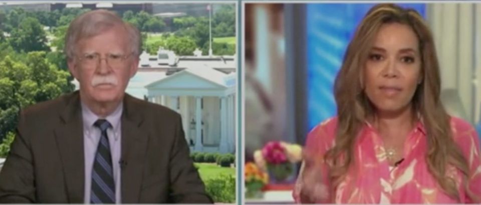 John Bolton and Sunny Hostin appear on "The View"