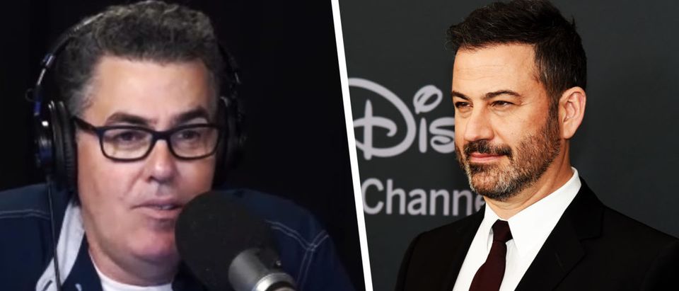 Left: Adam Carolla, podcast host and author, Right: Jimmy Kimmel, comedian