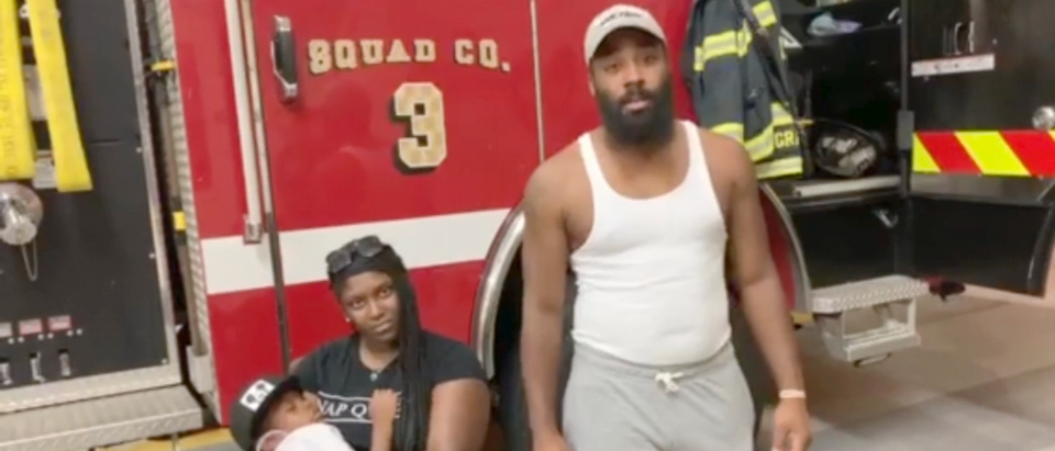 Tyree Ward speaks with the Wildwood Fire Department after saving a drowning womanScreenshot/Wildwood Fire Department via Vimeo
