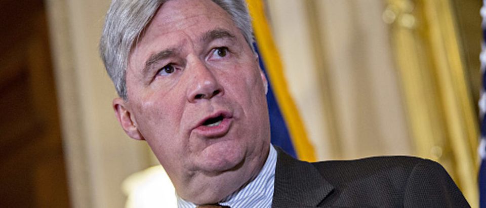 Senator Sheldon Whitehouse, a Democrat from Rhode Island, speaks during a news conference on For The People Act at the U.S. Capitol in Washington, D.C