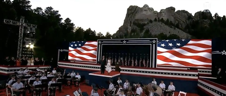 President Donald Trump at Mount Rushmore. (Screenshot/YouTube/White House)