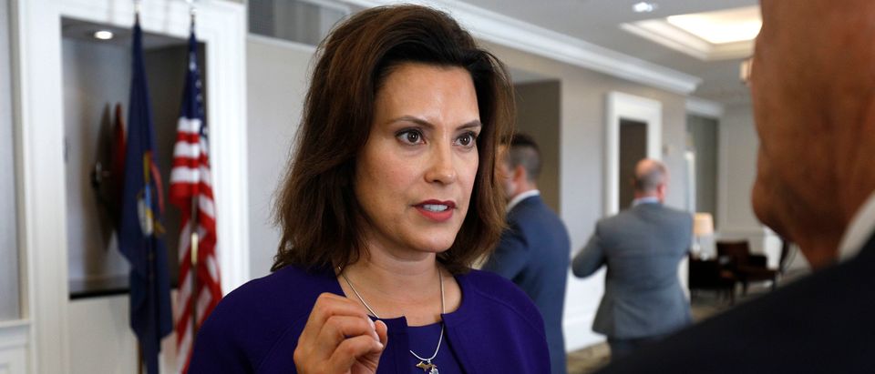 DETROIT, MI - AUGUST 8: Gretchen Whitmer, Michigan Democratic gubernatorial nominee, speaks with a reporter after a Democrat Unity Rally at the Westin Book Cadillac Hotel August 8, 2018 in Detroit, Michigan. Whitmer will face off against Republican gubernatorial nominee Bill Schuette in November. (Photo by Bill Pugliano/Getty Images)