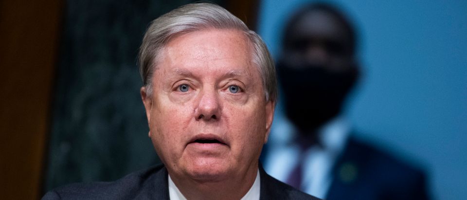 Senate Judiciary Committee Chairman Lindsey Graham (R-SC) makes his opening statement during a committee hearing in the Dirksen Senate Office Building on June 16, 2020 in Washington, D.C. (Tom Williams-Pool/Getty Images)