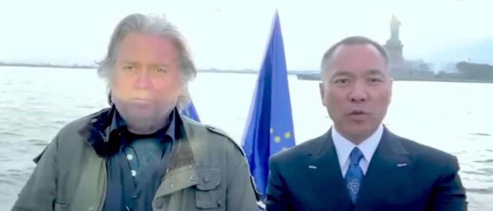 Steve Bannon with Guo Wengui. (YouTube screen capture/Guo Wengui)