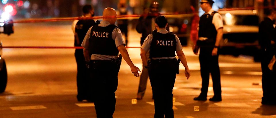 Chicago Police Officers At Shooting Scene In Chicago