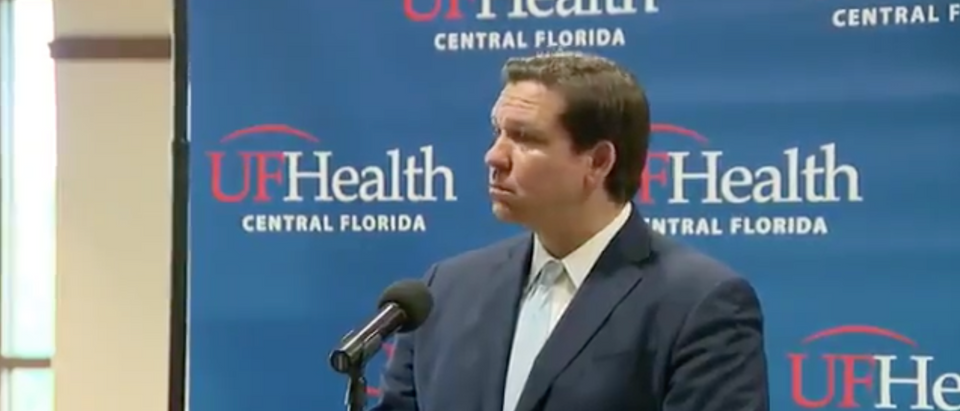 Florida Governor Ron DeSantis Speaking At A Briefing In Central Florida On Monday (Screenshot/The Hill)