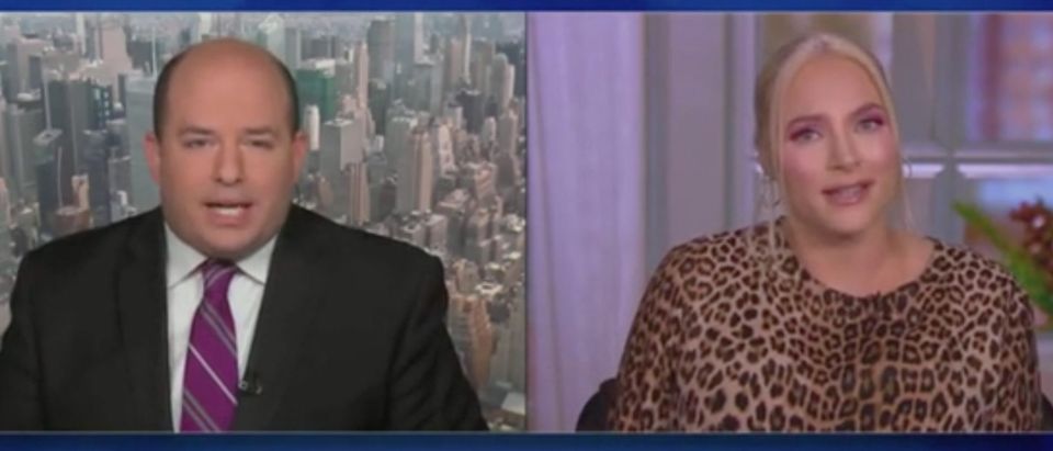 Brian Stelter and Meghan McCain appear on "The View." Screenshot/ABC
