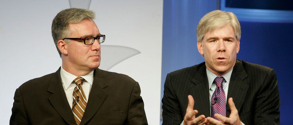 David Gregory and Keith Olbermann attend the NBC Universal summer press tour in Beverly Hills