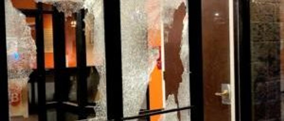 Smashed bank window/Portland Police Bureau